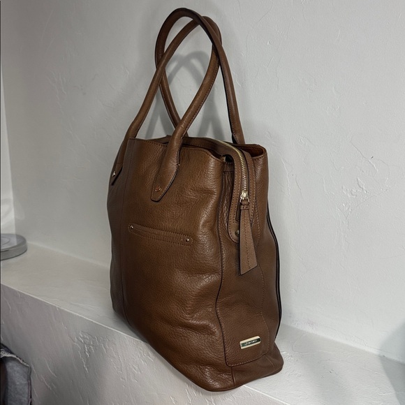 B. Makowsky camel leather triple entry large satchel tote - Picture 3 of 14